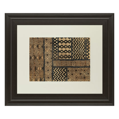 Classy Living Kuba Pattern 40x34in Wall Art | Contemporary Dark Chocolate MDF Frame with Real Glass | Living Room & Office Decor | 1 x 40 x | Model DM5493