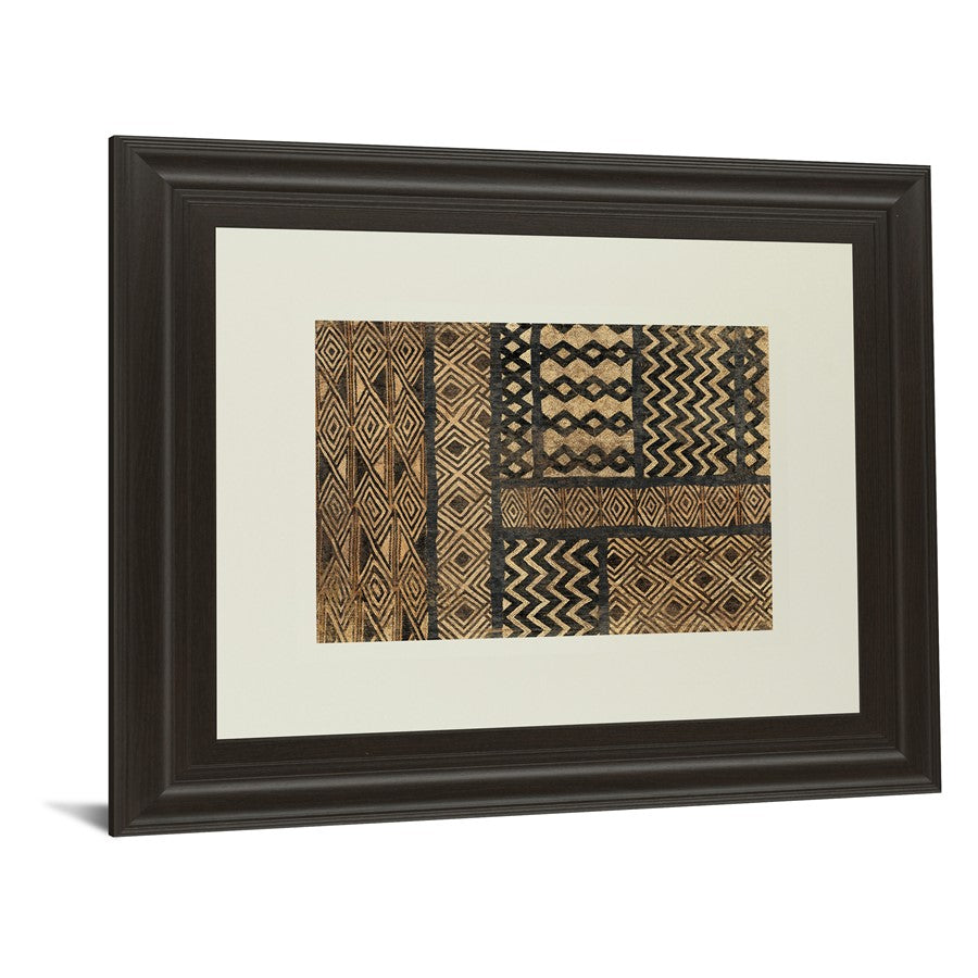 Classy Living Kuba Pattern 40x34in Wall Art | Contemporary Dark Chocolate MDF Frame with Real Glass | Living Room & Office Decor | 1 x 40 x | Model DM5493