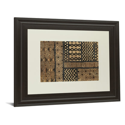 Classy Living Kuba Pattern 40x34in Wall Art | Contemporary Dark Chocolate MDF Frame with Real Glass | Living Room & Office Decor | 1 x 40 x | Model DM5493