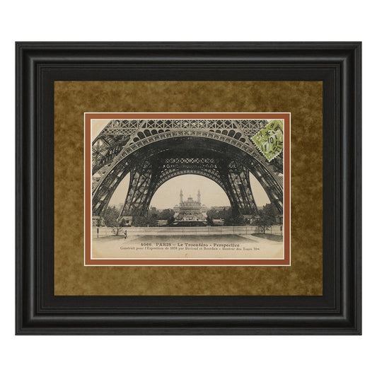 Classy Living Eiffel Base View Wall Art 40x34in | Contemporary Midnight Aura Framed Print | Living Room & Office Decor | 1 x 40 x 34 in | Model DM5494