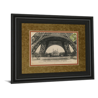 Classy Living Eiffel Base View Wall Art 40x34in | Contemporary Midnight Aura Framed Print | Living Room & Office Decor | 1 x 40 x 34 in | Model DM5494