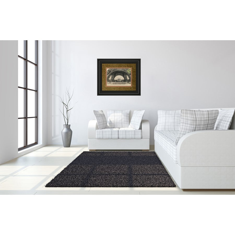 Classy Living Eiffel Base View Wall Art 40x34in | Contemporary Midnight Aura Framed Print | Living Room & Office Decor | 1 x 40 x 34 in | Model DM5494