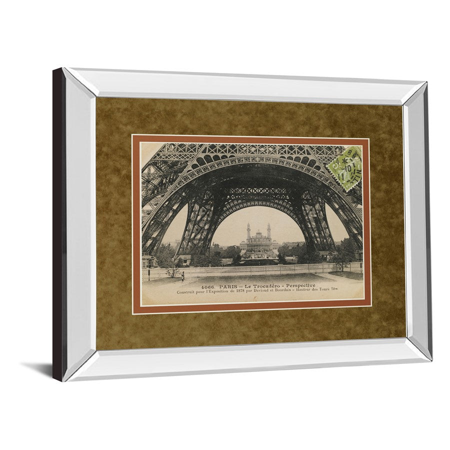 Classy Living Eiffel Base View Wall Art 40x34in | Contemporary Mirrored Frame with Sepia Photo | Living Room & Office Decor | 40 x 34 x 3 | Model DM5494MF