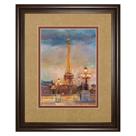 Classy Living Evening Glow Wall Art 34x40in | Contemporary Dark Chocolate MDF Frame with Multicolor Paper Art | Living Room & Bedroom Decor | Model DM5502