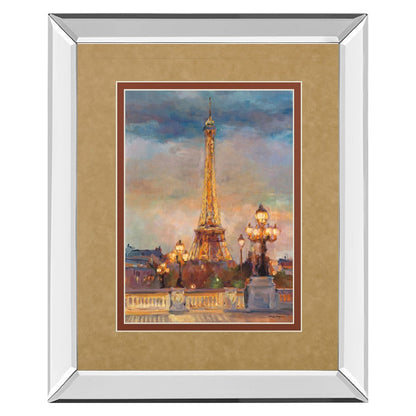 Classy Living Evening Glow Wall Art 34x40in | Contemporary Mirrored Frame Cityscape | Living Room & Office Decor | 3 x 34 x 40 in | Model DM5502MF