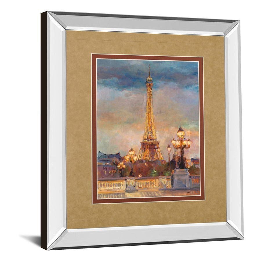 Classy Living Evening Glow Wall Art 34x40in | Contemporary Mirrored Frame Cityscape | Living Room & Office Decor | 3 x 34 x 40 in | Model DM5502MF