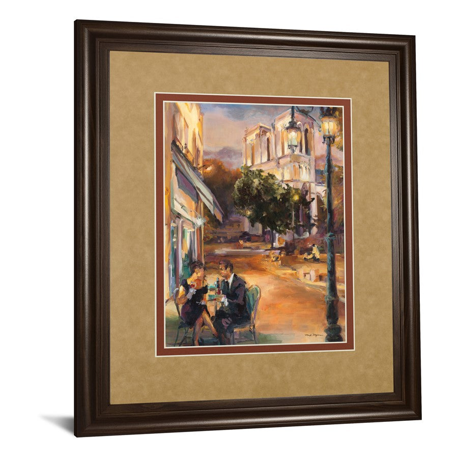 Classy Living Parisian Evening Wall Art 34x40in | Contemporary Framed Print in Dark Chocolate MDF Frame | Living Room & Dining Room Decor | Model DM5503
