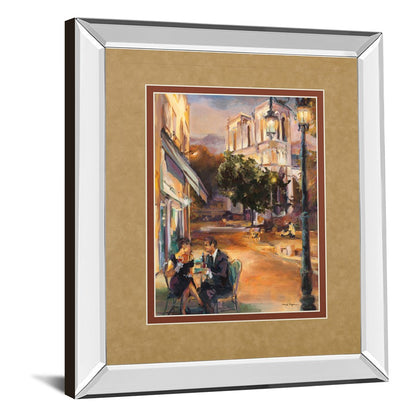 Classy Living Parisian Evening 34x40in Mirrored Wall Art | Contemporary Multicolor Paper Art with Mirrored Frame | Living Room & Office | Model DM5503MF
