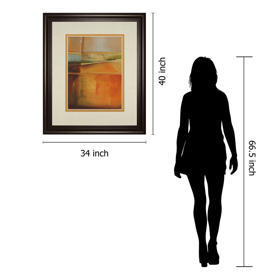 Classy Living Head Over Heels 34x40in Wall Art | Contemporary Abstract Burnt Orange Olive Green Beige | Living Room & Bedroom Focal Point | Model DM5506