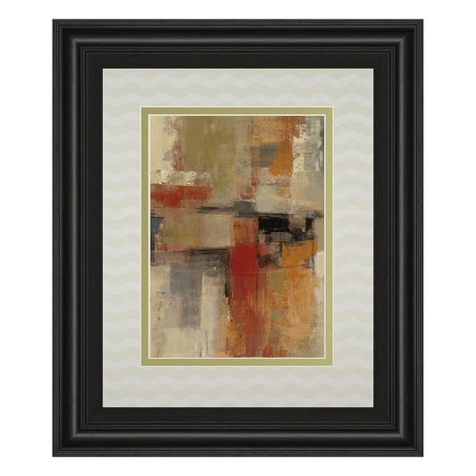 Classy Living Intersection Harmony Wall Art 34x40in | Contemporary Abstract Multicolor on Paper in Midnight Aura MDF Frame | Living Room & | Model DM5509