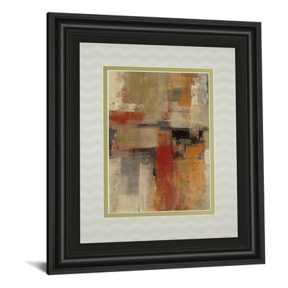 Classy Living Intersection Harmony Wall Art 34x40in | Contemporary Abstract Multicolor on Paper in Midnight Aura MDF Frame | Living Room & | Model DM5509