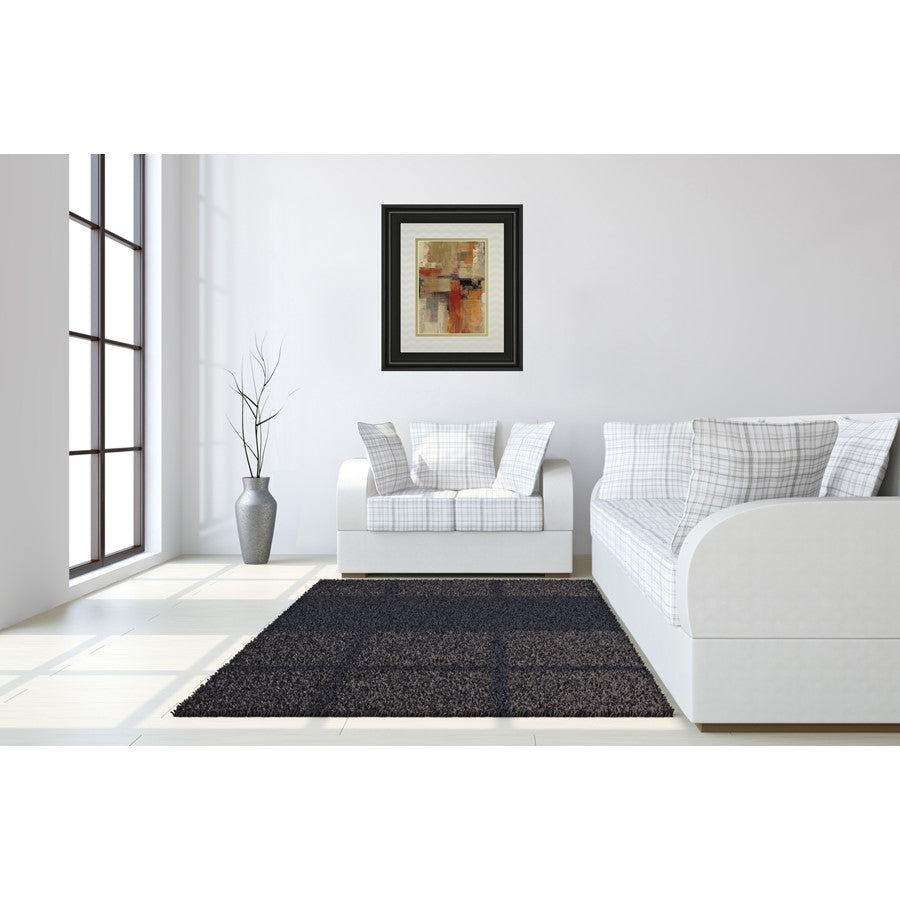 Classy Living Intersection Harmony Wall Art 34x40in | Contemporary Abstract Multicolor on Paper in Midnight Aura MDF Frame | Living Room & | Model DM5509