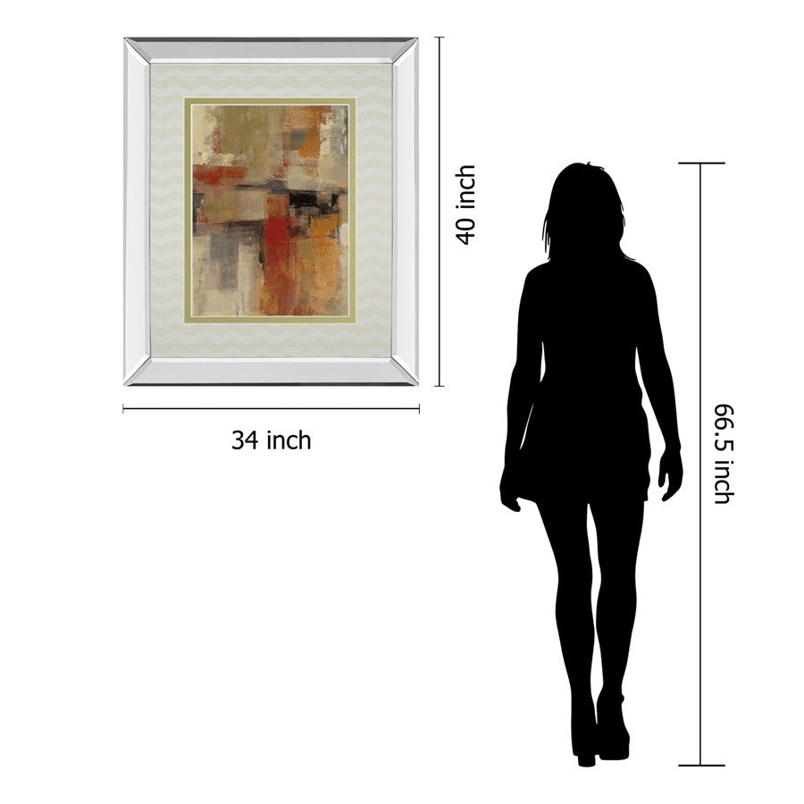 Classy Living Intersection Harmony 34x40in Wall Art | Contemporary Abstract Mirrored Frame | Living Room & Office Decor | 34 x 40 x 3 in | Model DM5509MF
