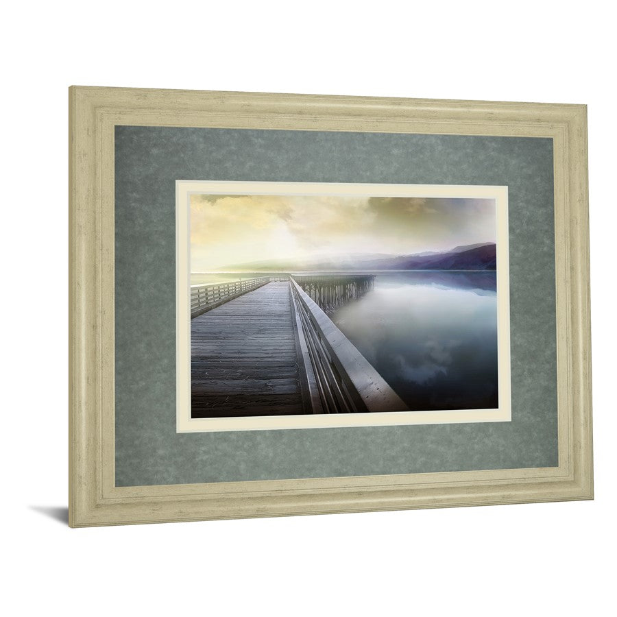 Classy Living Tranquil Pier 40x34in Wall Art | Contemporary MDF Frame with Real Glass | Living Room & Bedroom Nature Decor | 40 x 34 x 1 in | Model DM5515