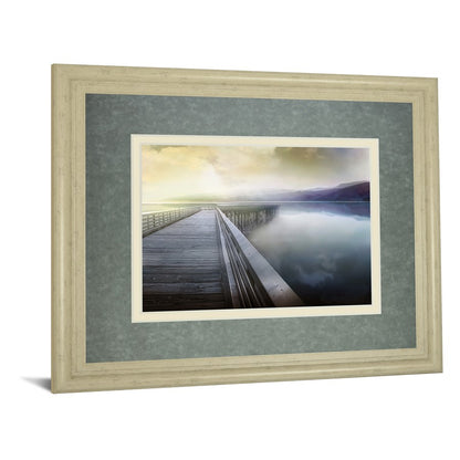 Classy Living Tranquil Pier 40x34in Wall Art | Contemporary MDF Frame with Real Glass | Living Room & Bedroom Nature Decor | 40 x 34 x 1 in | Model DM5515