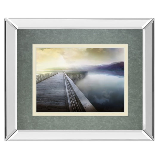 Classy Living Tranquil Pier Wall Art 40x34in | Contemporary Mirrored Frame | Living Room, Bedroom & Office Decor | 40 x 34 x 3 in | Model DM5515MF