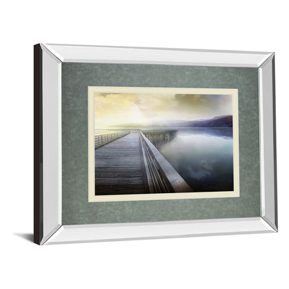 Classy Living Tranquil Pier Wall Art 40x34in | Contemporary Mirrored Frame | Living Room, Bedroom & Office Decor | 40 x 34 x 3 in | Model DM5515MF