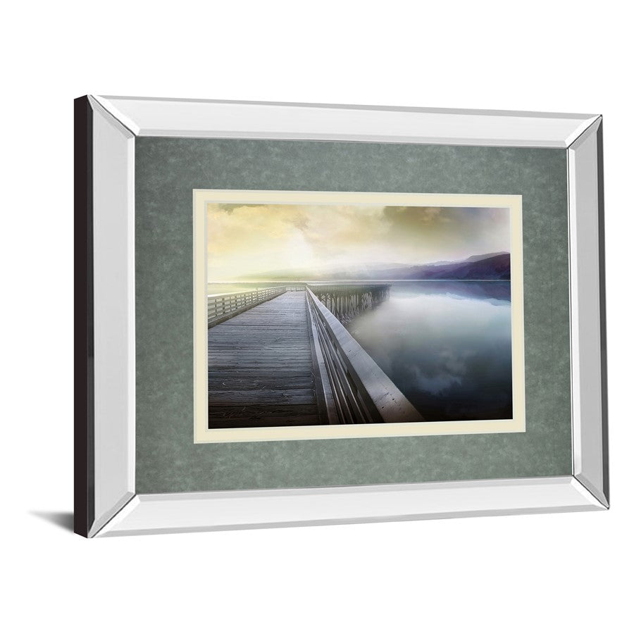 Classy Living Tranquil Pier Wall Art 40x34in | Contemporary Mirrored Frame | Living Room, Bedroom & Office Decor | 40 x 34 x 3 in | Model DM5515MF