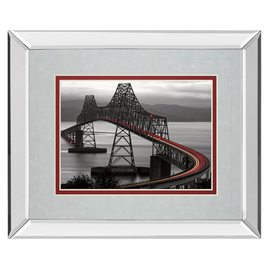 Classy Living Curved Bridge Trail 40x34in Wall Art | Contemporary Mirrored Frame | Living Room & Office Decor | 40 x 34 x 3 in | Model DM5517MF
