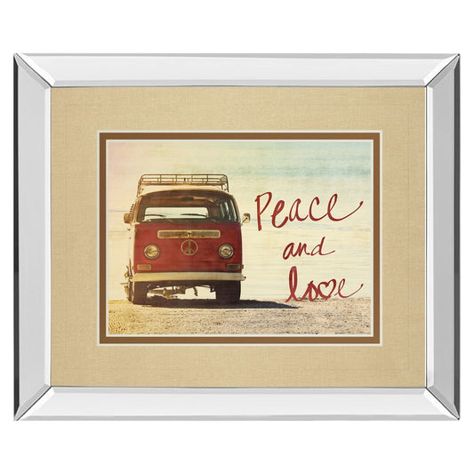 Classy Living Vintage Van Peace Wall Art 40x34in | Antique/Vintage Mirrored Polystyrene Frame | Living Room & Office Decor | 40 x 34 x 3 | Model DM5519MF