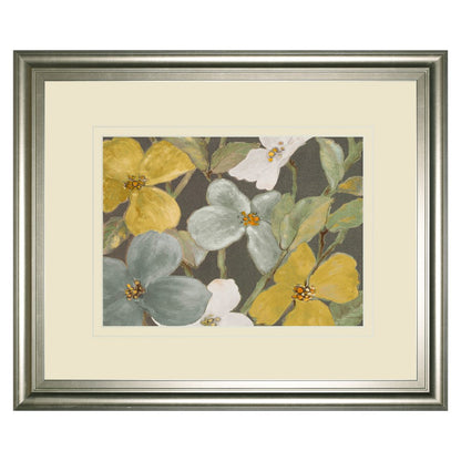 Classy Living Muted Blooms 40x34in Wall Art | Contemporary Botanical Silver MDF Frame with Real Glass | Living Room, Bedroom & Office Decor | Model DM5520
