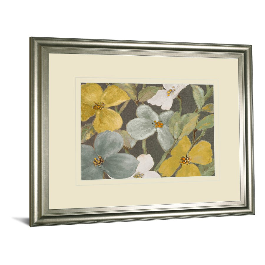Classy Living Muted Blooms 40x34in Wall Art | Contemporary Botanical Silver MDF Frame with Real Glass | Living Room, Bedroom & Office Decor | Model DM5520