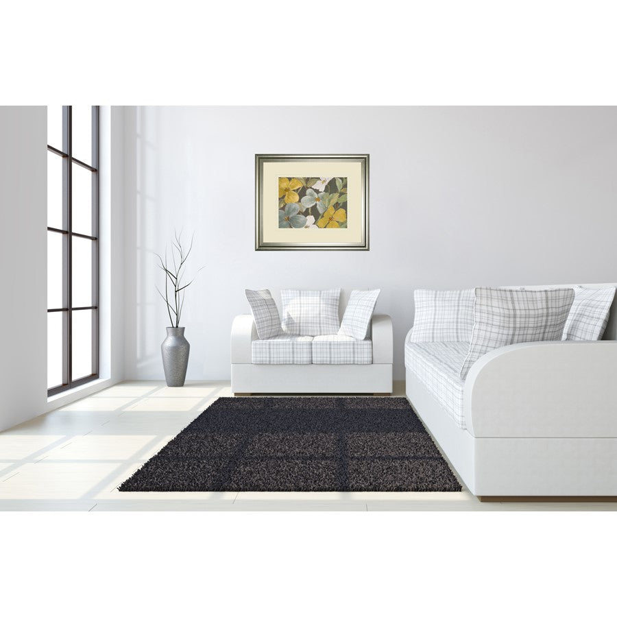 Classy Living Muted Blooms 40x34in Wall Art | Contemporary Botanical Silver MDF Frame with Real Glass | Living Room, Bedroom & Office Decor | Model DM5520