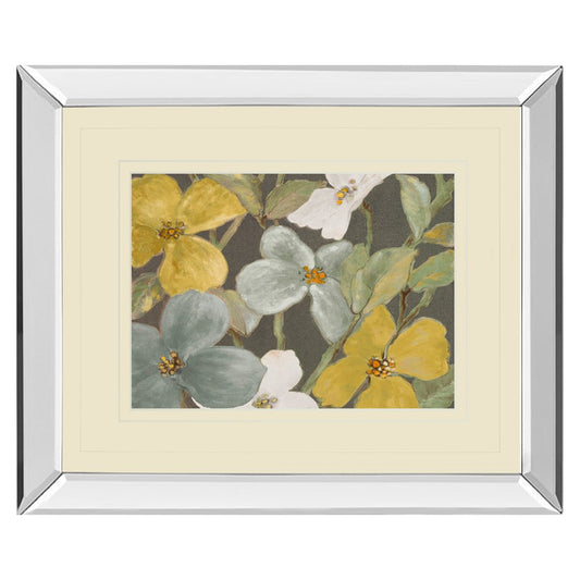 Classy Living Muted Blooms Wall Art 40x34in | Contemporary Mirrored Frame | Living Room & Bedroom Botanical Decor | 40 x 34 x 3 in | Model DM5520MF