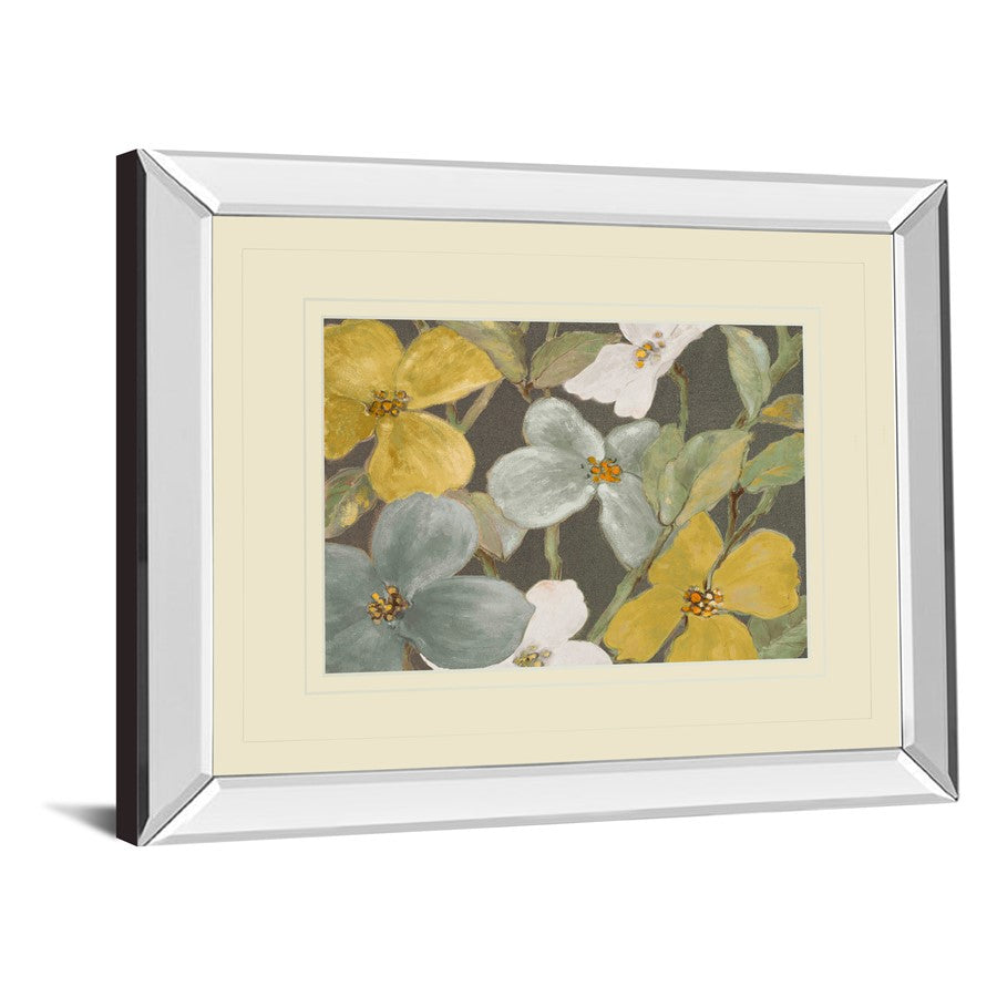 Classy Living Muted Blooms Wall Art 40x34in | Contemporary Mirrored Frame | Living Room & Bedroom Botanical Decor | 40 x 34 x 3 in | Model DM5520MF