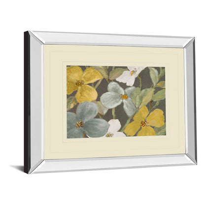 Classy Living Muted Blooms Wall Art 40x34in | Contemporary Mirrored Frame | Living Room & Bedroom Botanical Decor | 40 x 34 x 3 in | Model DM5520MF