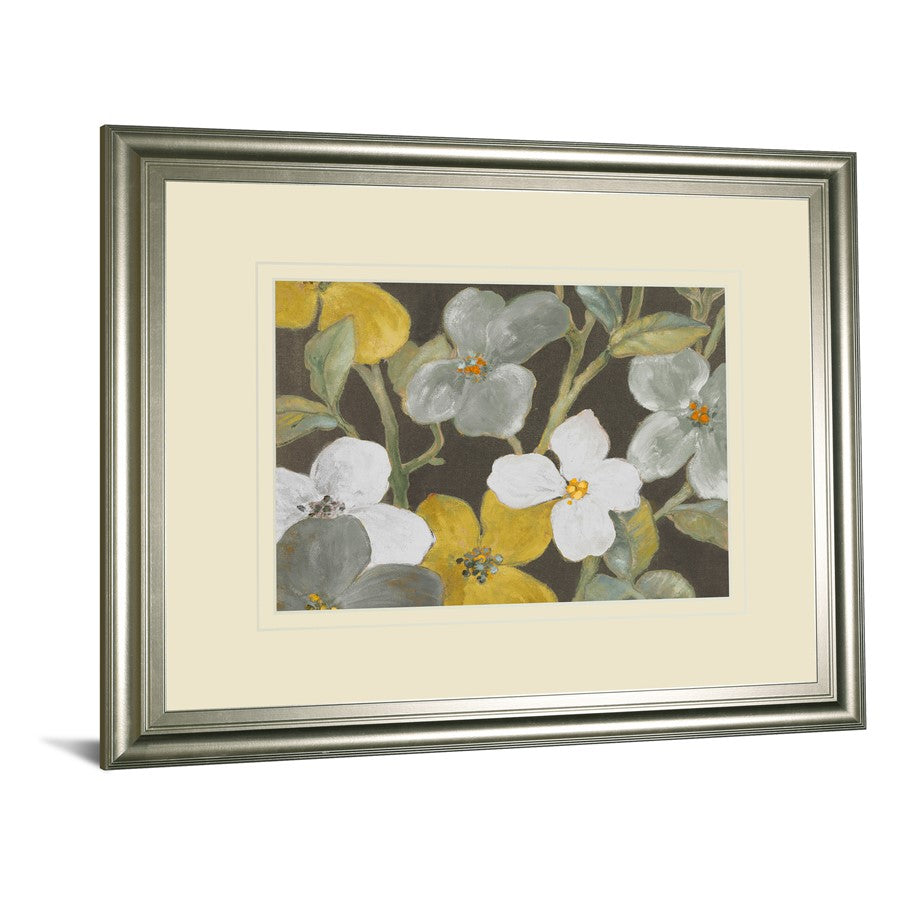 Classy Living Garden Party 40x34in Rectangular Wall Art | Contemporary Multicolor Botanical on Paper with Silver Serenity MDF Frame | Model DM5521