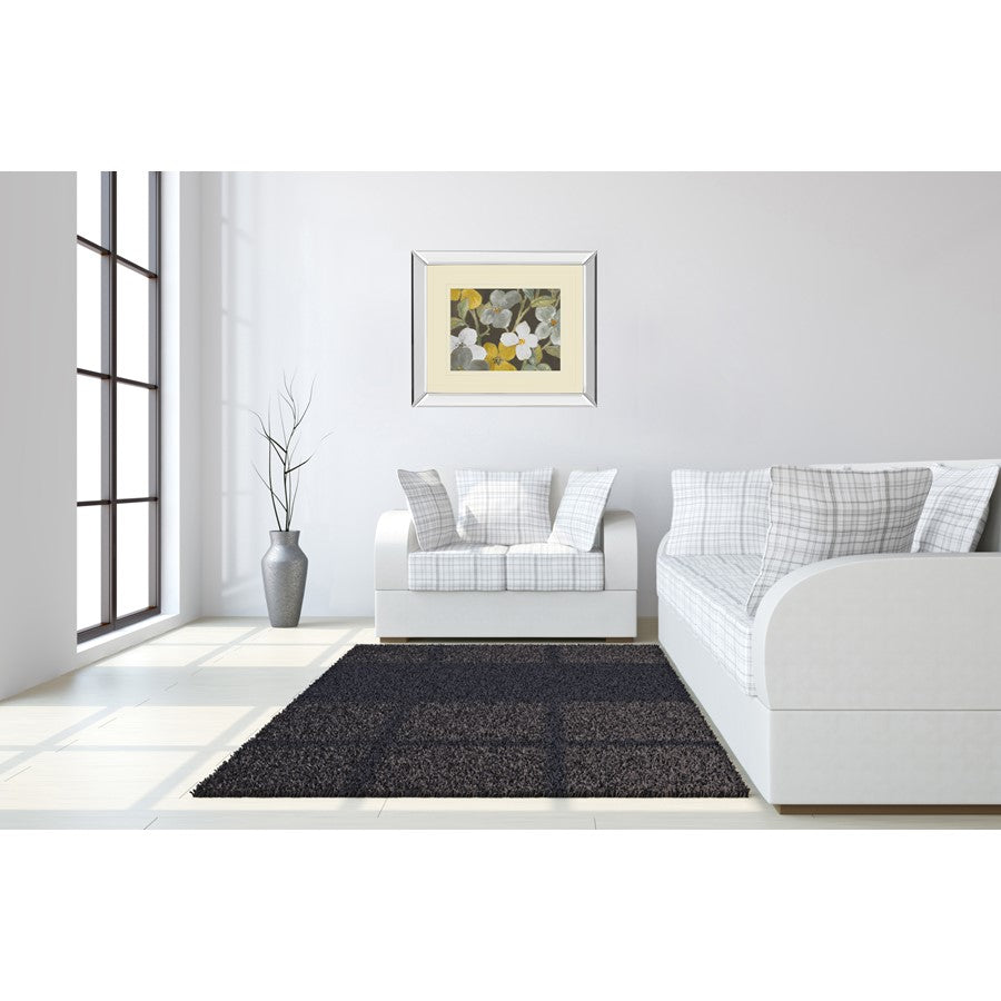 Classy Living Garden Party 40x34in Rectangular Wall Art | Contemporary Gray Floral on Mirrored Frame | Living Room & Bedroom Decor | 40 x | Model DM5521MF