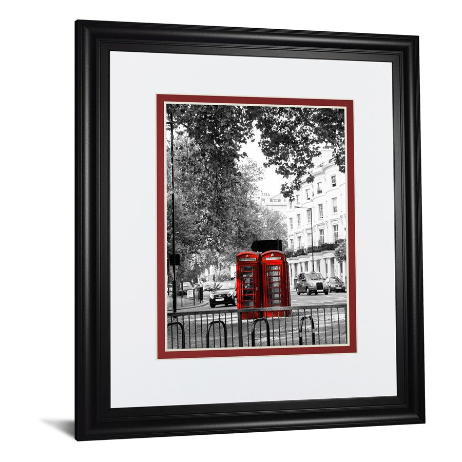Classy Living Red Booths Wall Art 34x40in | Contemporary Black MDF Frame with Real Glass | Living Room & Office Decor | 34 x 40 x 1 in | Model DM5522