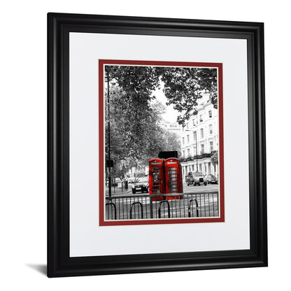 Classy Living Red Booths Wall Art 34x40in | Contemporary Black MDF Frame with Real Glass | Living Room & Office Decor | 34 x 40 x 1 in | Model DM5522