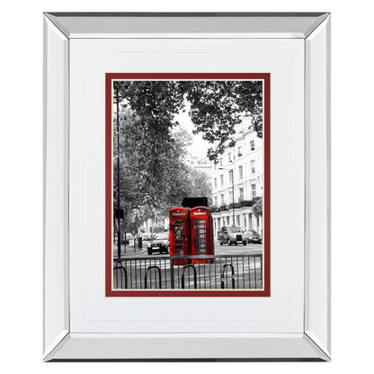 Classy Living Red Booths Wall Art 34x40in | Contemporary Mirrored Frame | Living Room & Office Decor | 34 x 40 x 3 in | Model DM5522MF