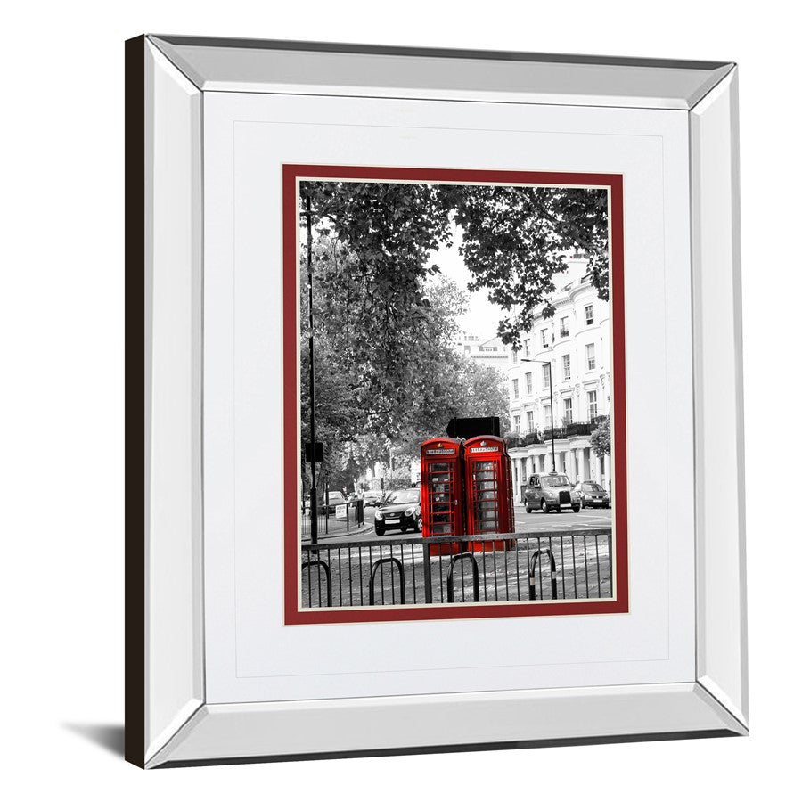 Classy Living Red Booths Wall Art 34x40in | Contemporary Mirrored Frame | Living Room & Office Decor | 34 x 40 x 3 in | Model DM5522MF
