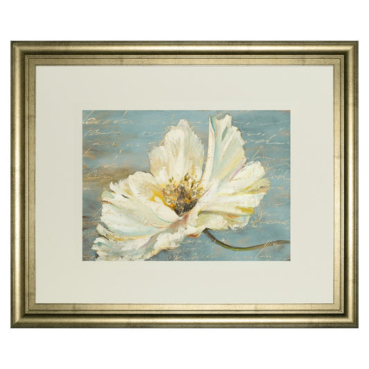 Classy Living Serene Peony Wall Art 40x34in | Traditional Floral Paper Print in Crisp Chardonnay Frame | Living Room & Bedroom Decor | 40 x | Model DM5523