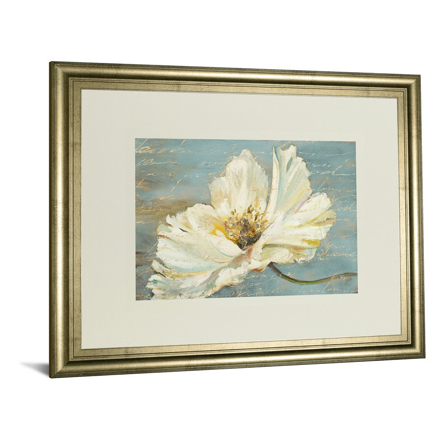 Classy Living Serene Peony Wall Art 40x34in | Traditional Floral Paper Print in Crisp Chardonnay Frame | Living Room & Bedroom Decor | 40 x | Model DM5523