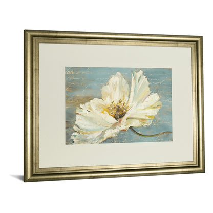 Classy Living Serene Peony Wall Art 40x34in | Traditional Floral Paper Print in Crisp Chardonnay Frame | Living Room & Bedroom Decor | 40 x | Model DM5523