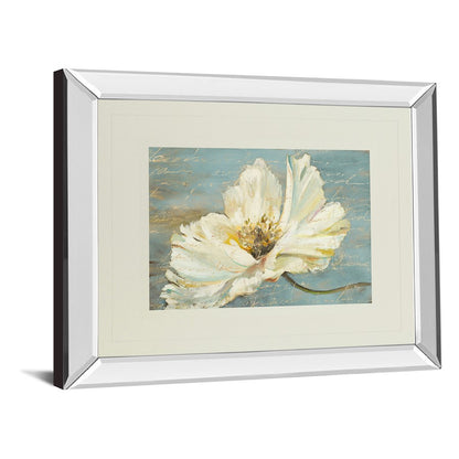 Classy Living Serene Peony 40x34in Wall Art | Traditional Floral with Mirrored Frame | Living Room & Bedroom Botanical Decor | 40 x 34 x | Model DM5523MF