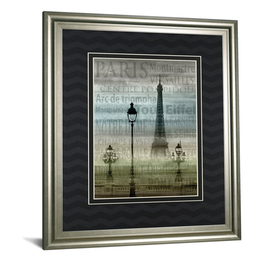 Classy Living Paris Landmarks Wall Art 34x40in | Transitional Silver Serenity MDF Frame | Living Room & Office Decor | 34 x 40 x 1 in | Model DM5524