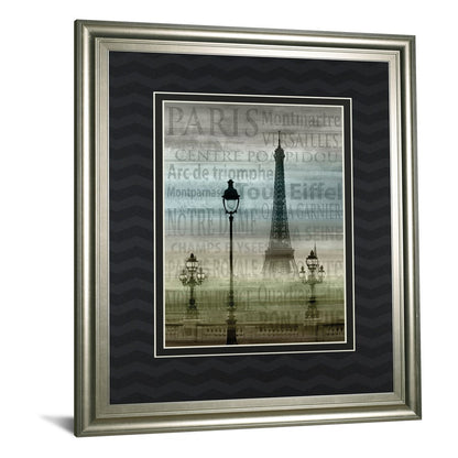 Classy Living Paris Landmarks Wall Art 34x40in | Transitional Silver Serenity MDF Frame | Living Room & Office Decor | 34 x 40 x 1 in | Model DM5524