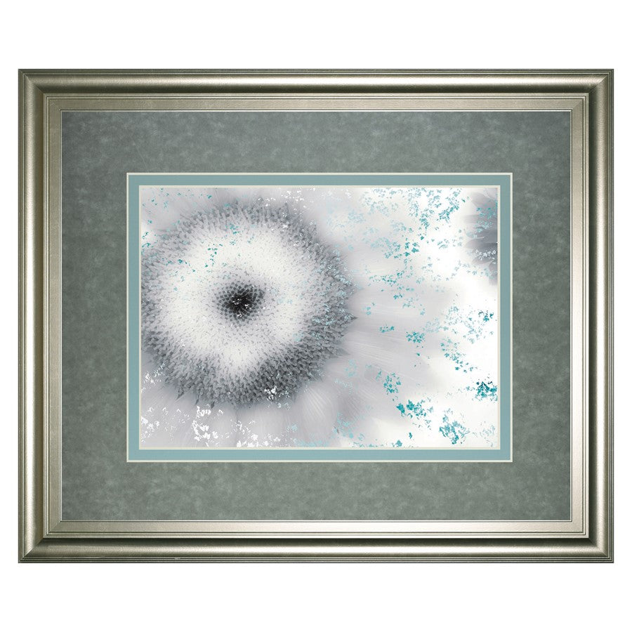 Classy Living Crystalline Bloom 40x34in Wall Art | Contemporary Silver Serenity MDF Frame with Glass | Living Room & Bedroom Decor | 1 x 40 | Model DM5528