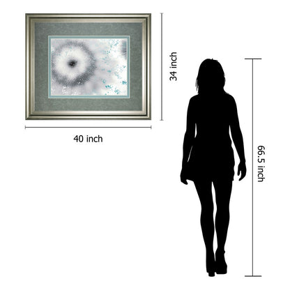 Classy Living Crystalline Bloom 40x34in Wall Art | Contemporary Silver Serenity MDF Frame with Glass | Living Room & Bedroom Decor | 1 x 40 | Model DM5528
