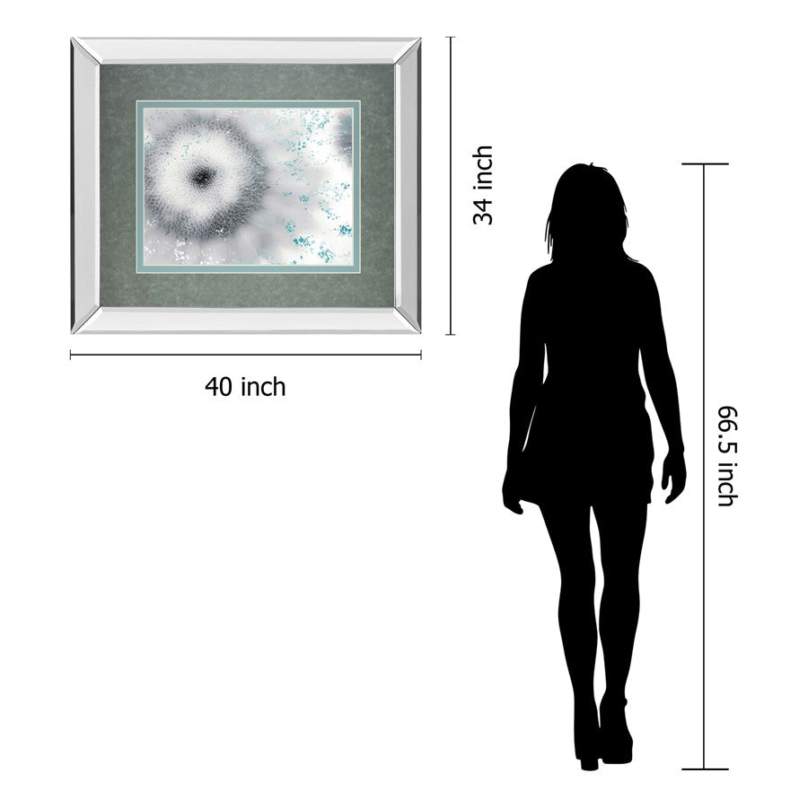 Classy Living Crystalline Bloom 40x34in Wall Art | Contemporary Mirrored Frame | Living Room & Bedroom Decor | 40 x 34 x 3 in | Model DM5528MF