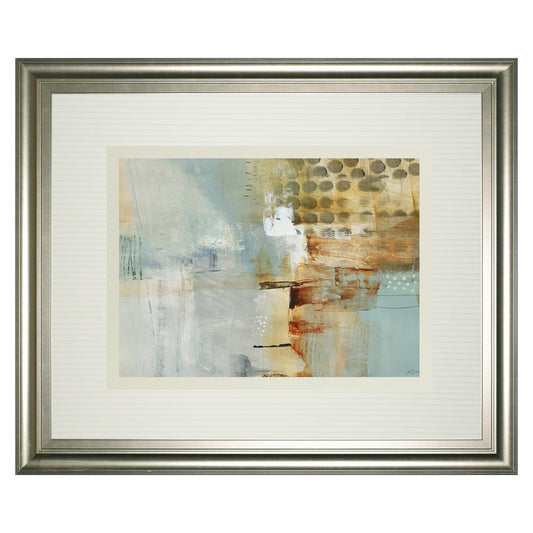 Classy Living Elegant Serenity 40x34in Wall Art | Contemporary Abstract Silver Framed Paper Art | Living Room, Office & Bedroom Decor | 1 x | Model DM5532