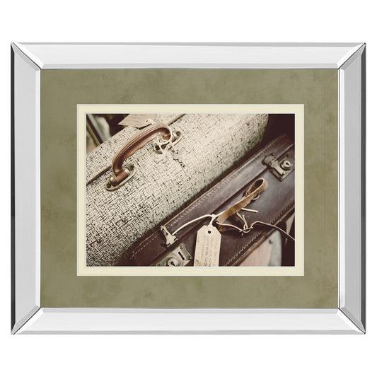 Classy Living Old Travelers Wall Art 40x34in | Antique/Vintage Framed Print with Mirrored Frame | Living Room & Office Decor | 40 x 34 x | Model DM5544MF