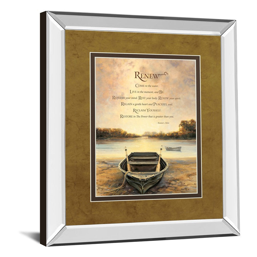 Classy Living Renewal Reflection Wall Art 34x40in | Contemporary Mirrored Frame with Inspirational Text | Living Room & Office Decor | 34 | Model DM5549MF