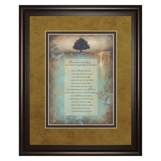 Classy Living Time For Everything Wall Art 34x40in | Transitional Dark Chocolate MDF Frame with Multicolor Paper Art | Living Room & Office | Model DM5551