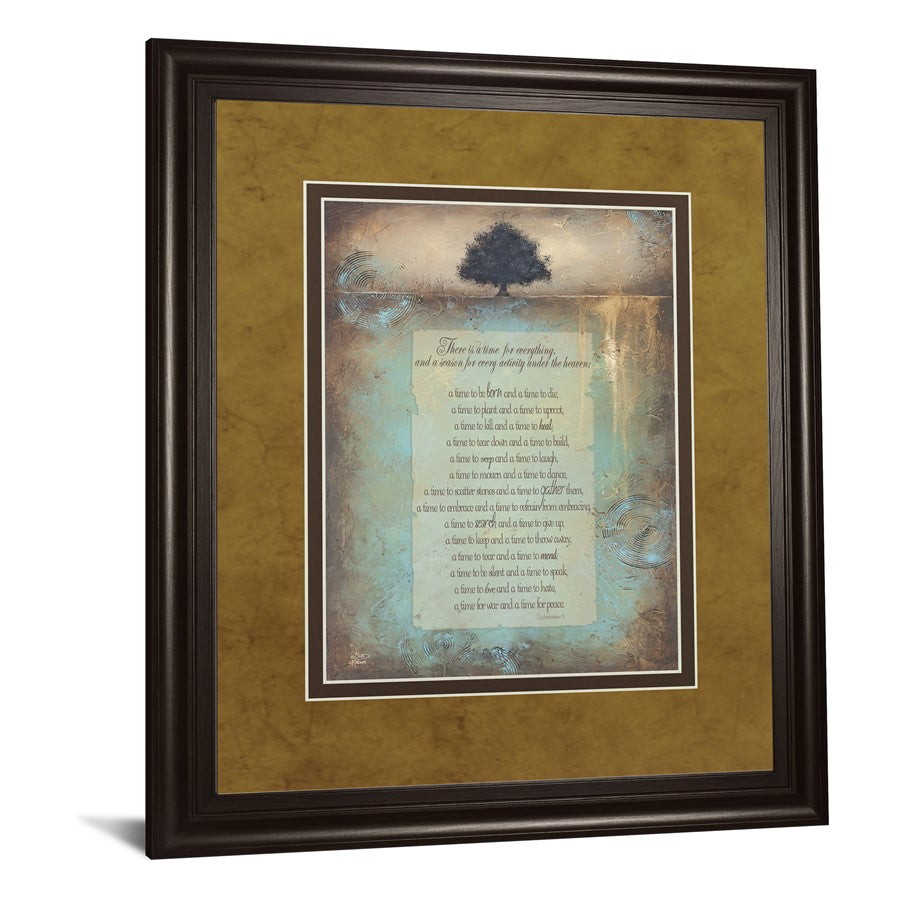 Classy Living Time For Everything Wall Art 34x40in | Transitional Dark Chocolate MDF Frame with Multicolor Paper Art | Living Room & Office | Model DM5551